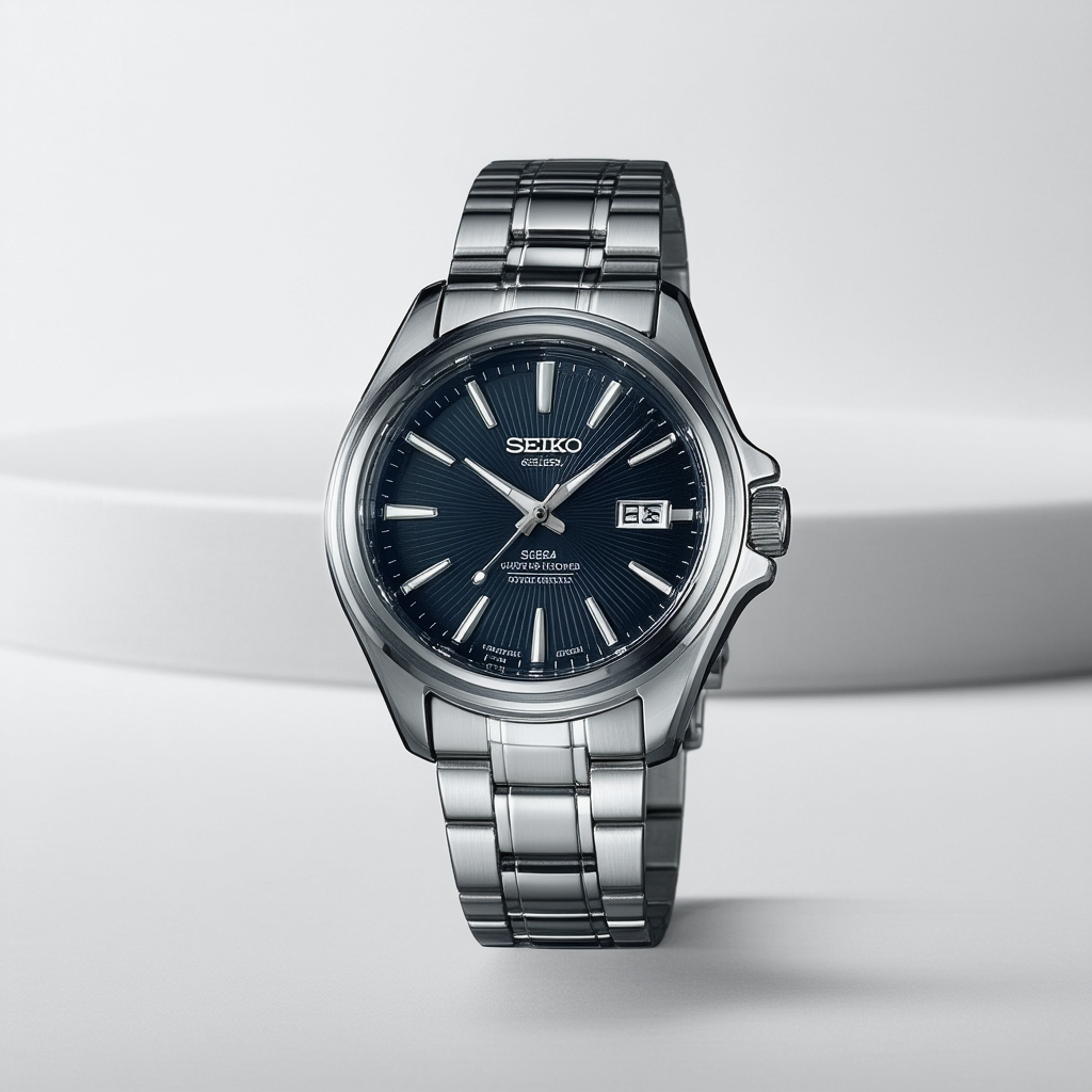Seiko Men's SNE034 Two-Tone Solar Bluish black Dial Watch