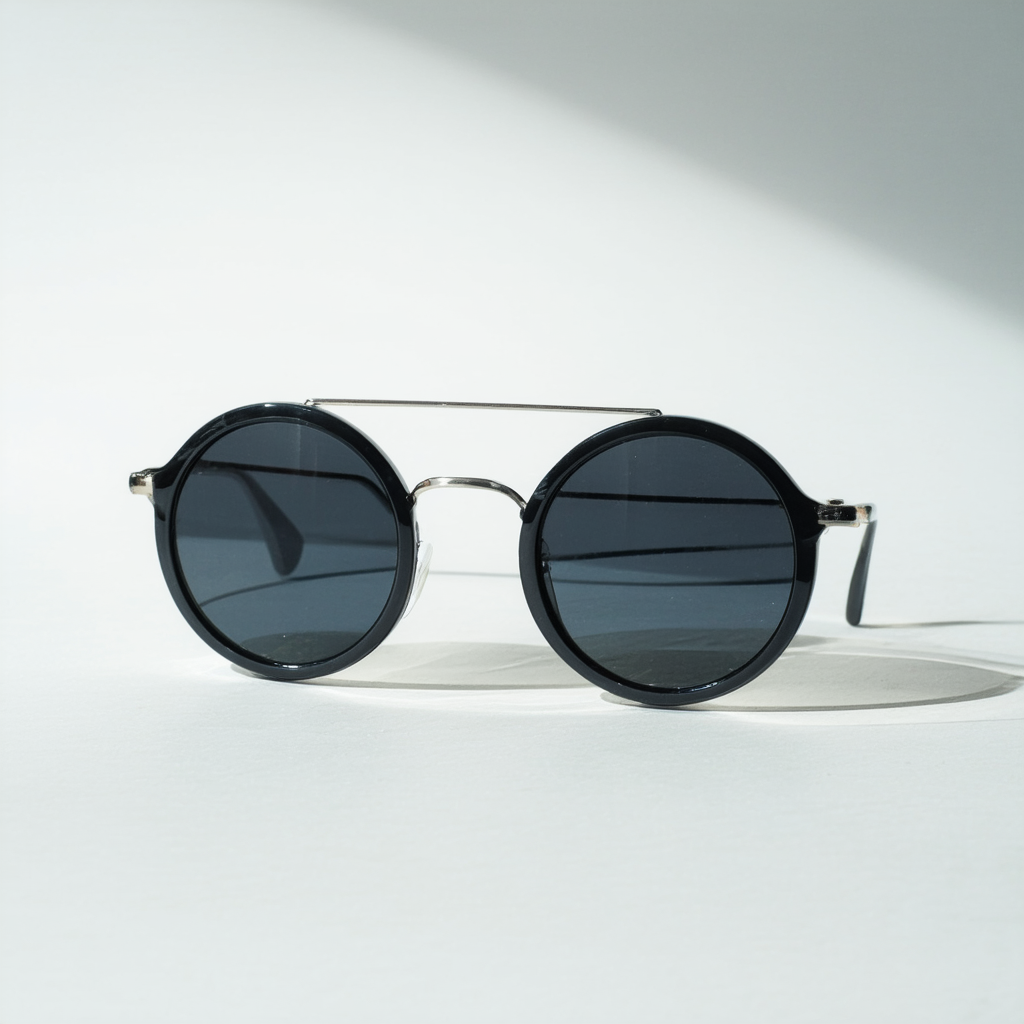 Classic Retro Style Shiny Plastic Round Circle Sunglasses