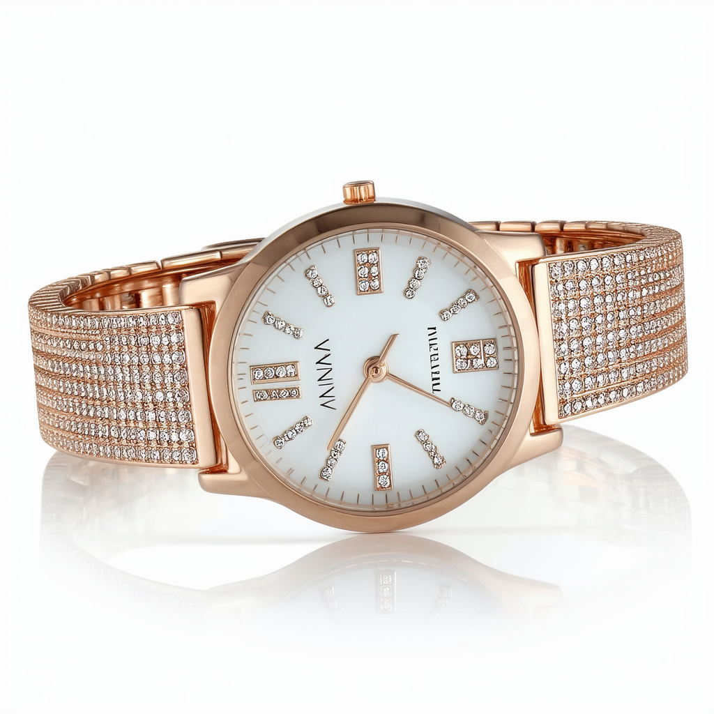 Anne Klein Women's AK/3338GYRG Premium Crystal Accented Rose Gold-Tone and Light Grey Bangle Watch
