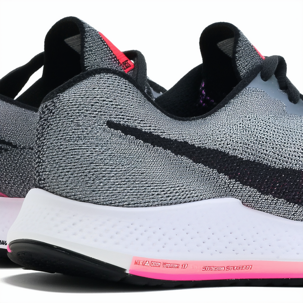 Nike Womens Air Zoom Structure 19 Cool Grey/Black/Fuchsia Flash Running Shoe 7 Women US