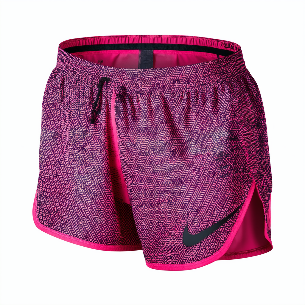 Nike Womens Printed Tempo Running Shorts Pink/Black