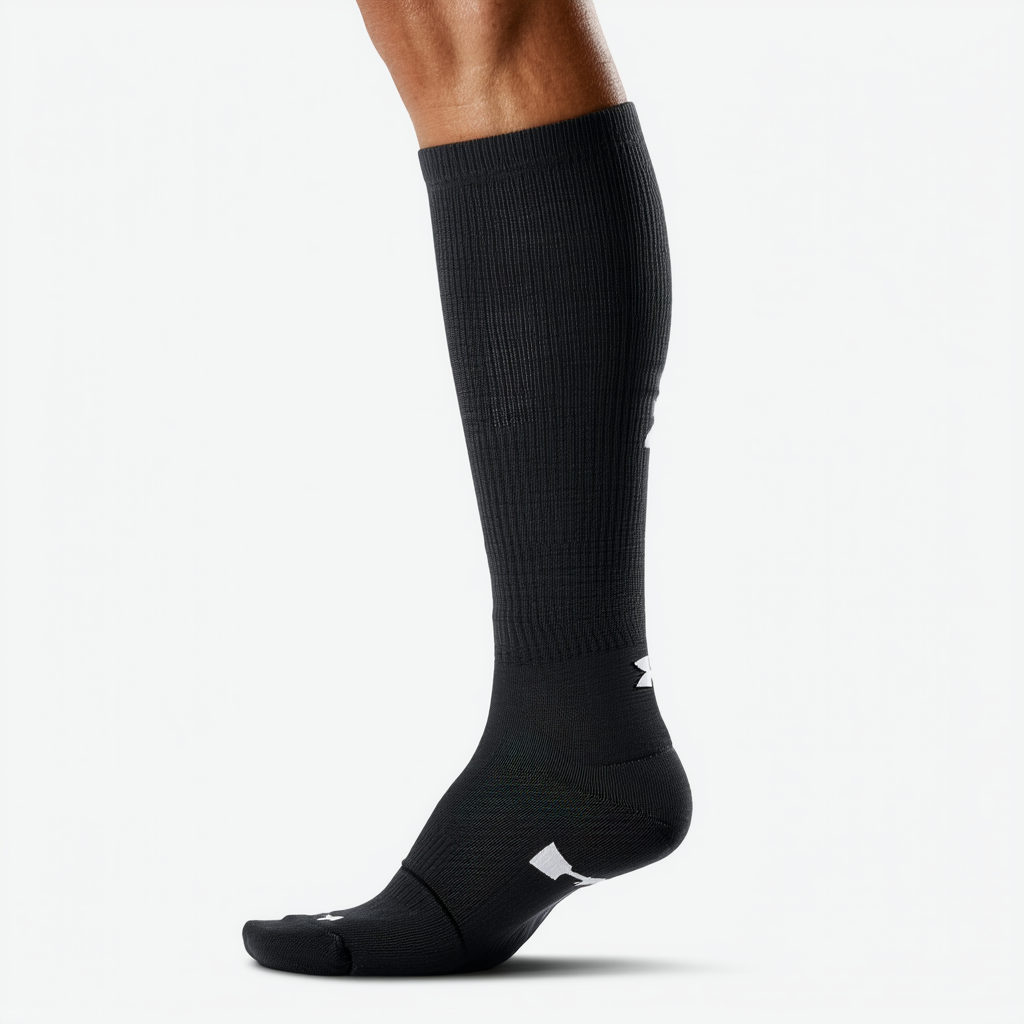Under Armour Heat Gear Boot Socks Single Pair, BLACK, LG