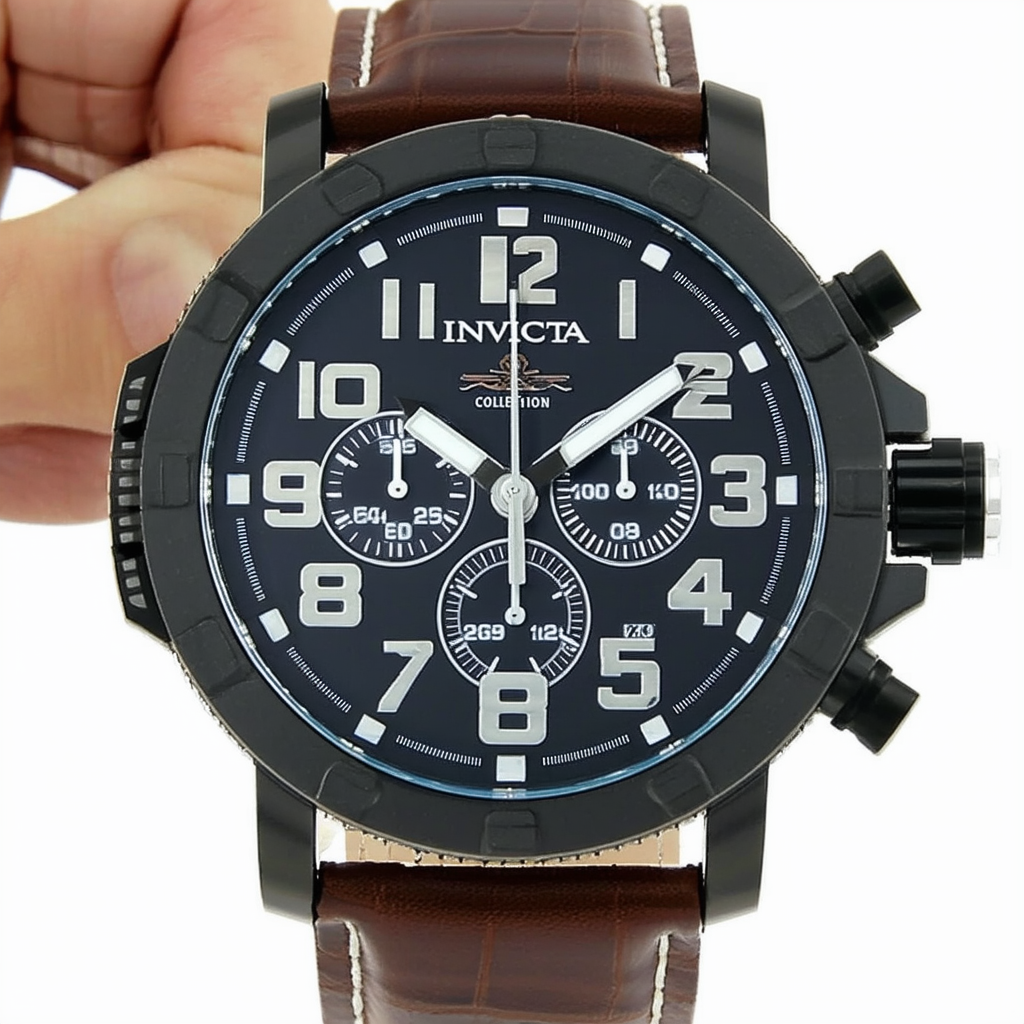Invicta Men's 4538 Force Collection Lefty Chrono XL Leather Watch