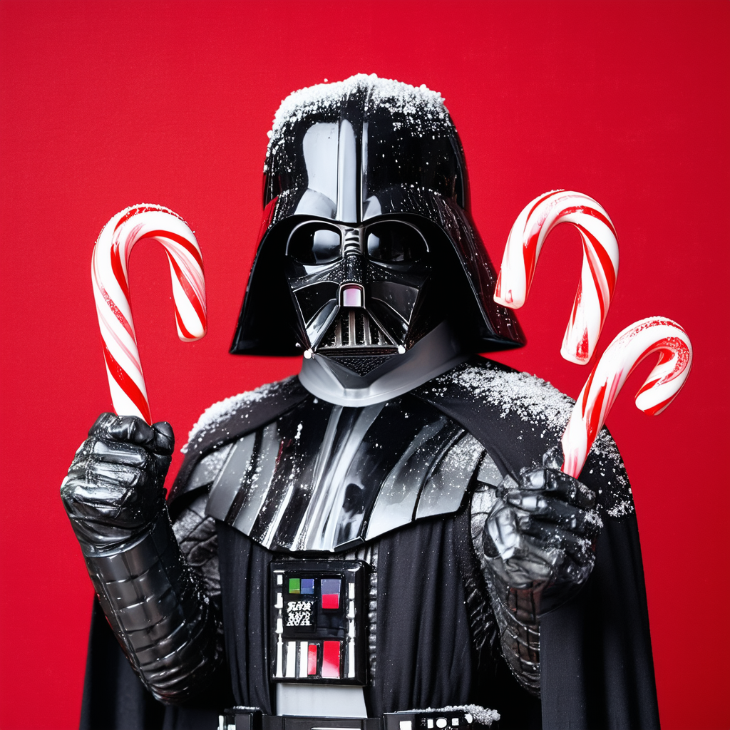 Star Wars Men's Darth Vader Candy Canes Holiday T-Shirt