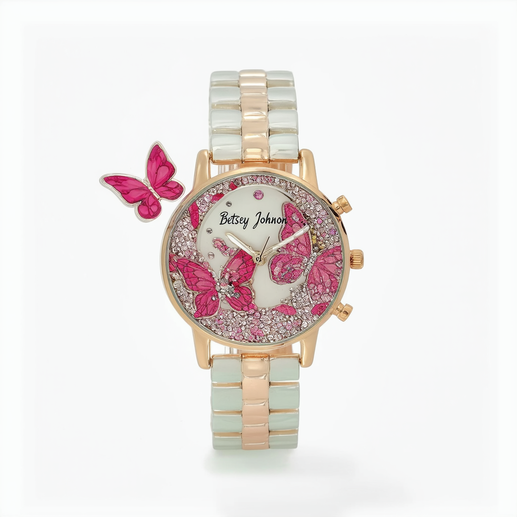 Betsey Johnson 3-D Layered Butterfly Motif Dial Watch
