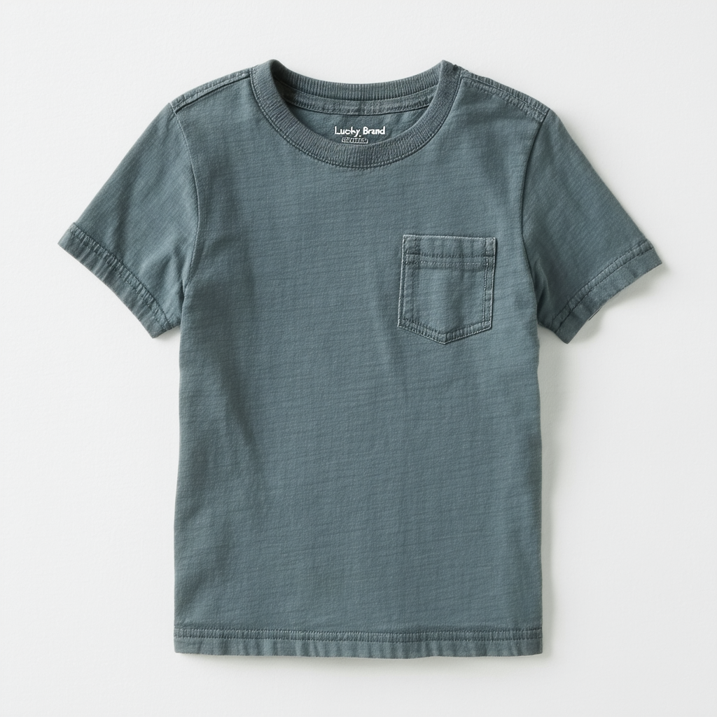 Lucky Brand Boys' Short Sleeve Basic Solid Pocket T-Shirt