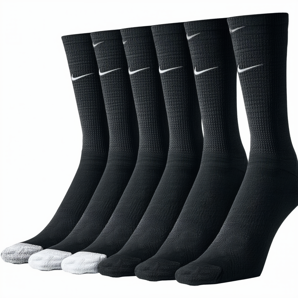 Nike Men`s Everyday Plus Cushioned Training Crew Socks 6 Pack