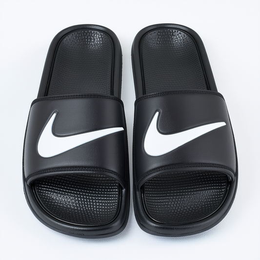 Nike Men's Benassi Swoosh Slide Sandal (14 D(M) US, Black)