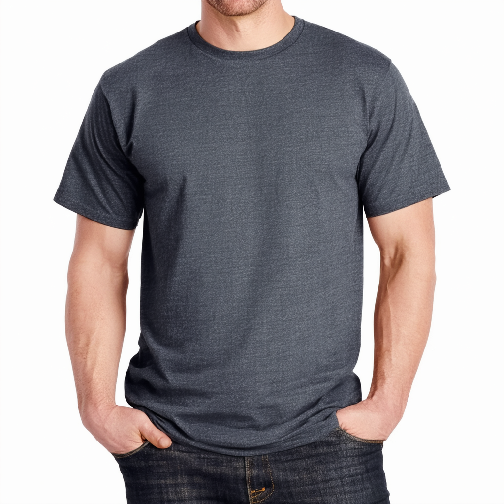 Hanes Beefy-T Men`s Tall T-Shirt -, 518T, 4XLT, Charcoal Heather