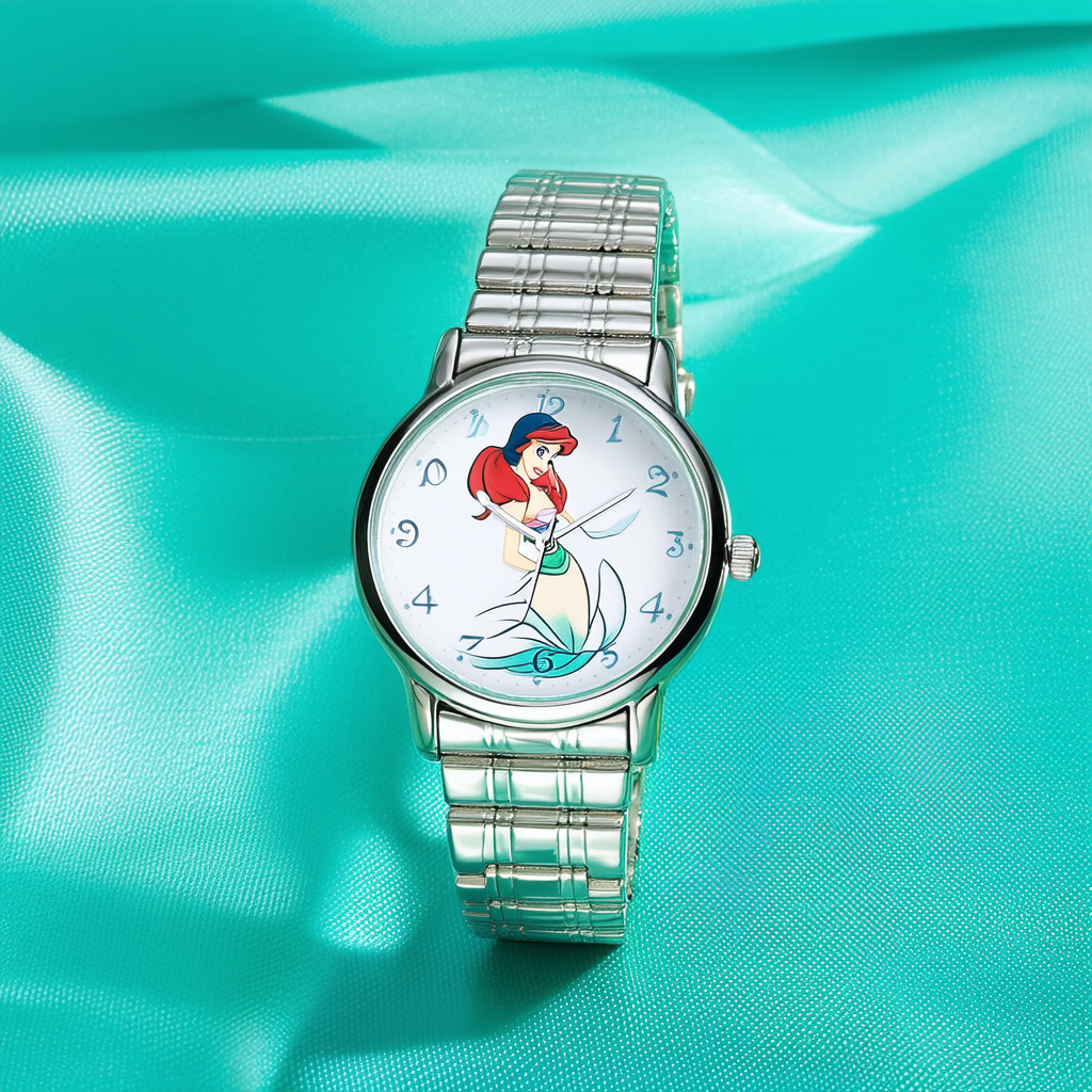 DISNEY Women's Ariel Analog-Quartz Watch with Alloy Strap, Silver, 8 (Model: WDS000072)