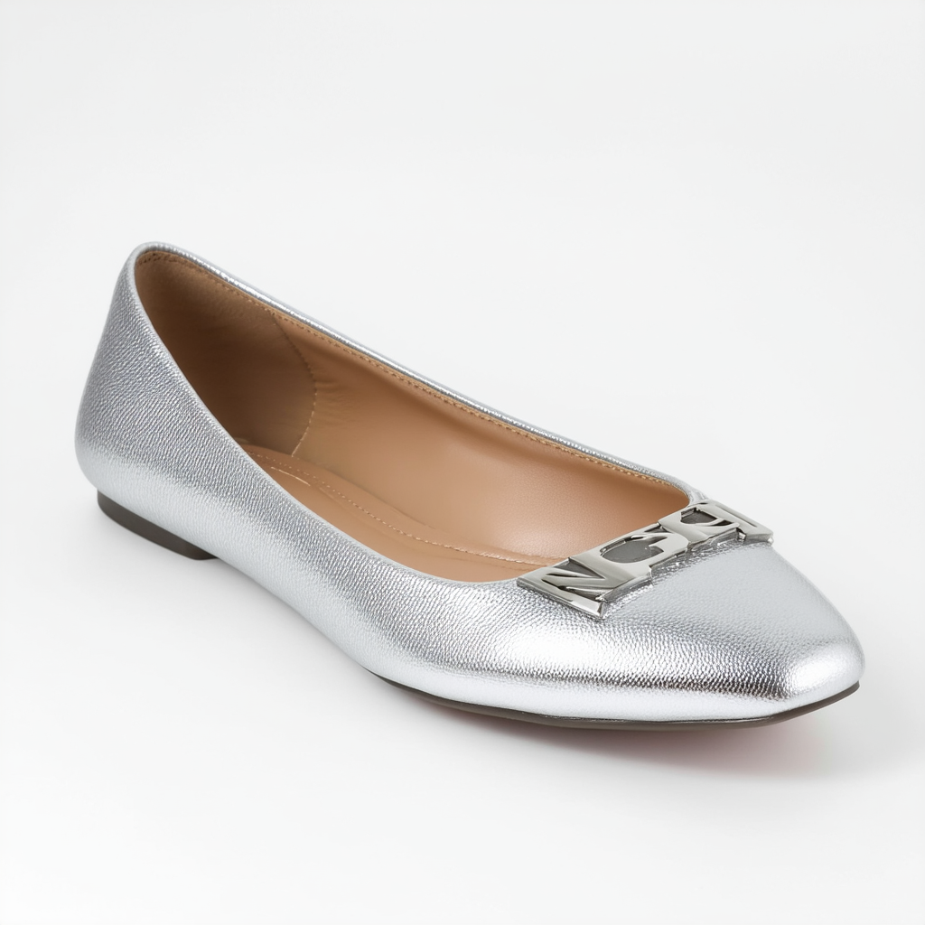 Michael Kors Shala Ballet Flats Gunnetal (7 M) Silver
