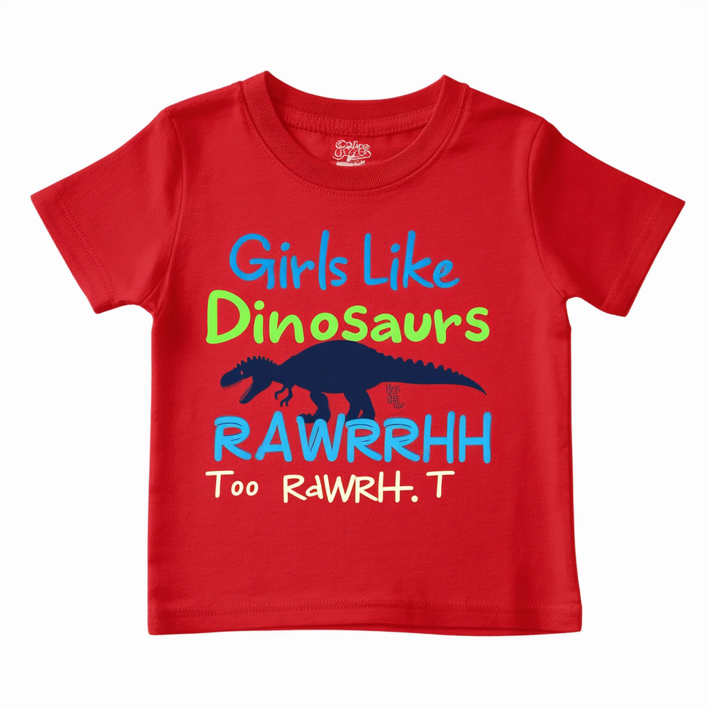 CafePress Girls Like Dinosaurs Too RAWRRHH T Toddler Tee