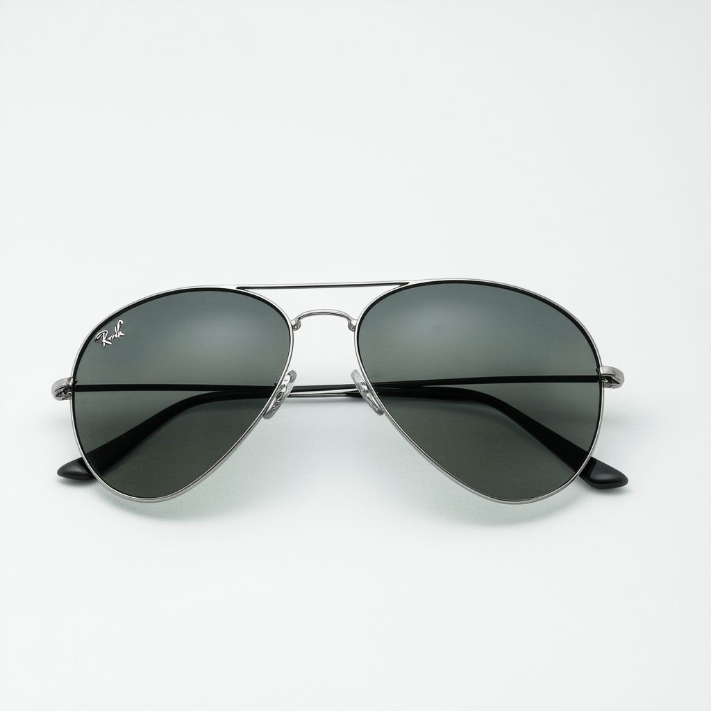 Ray Ban RB3025 W3275 55 Silver/Gray Mirror Large Aviator Bundle-2 Items