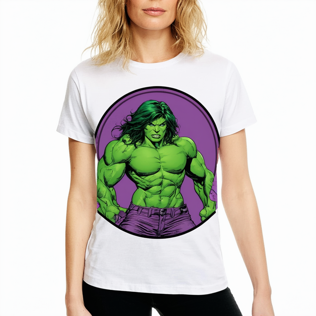 Marvel Girl's She-Hulk Jennifer Walters Circle Badge T-Shirt