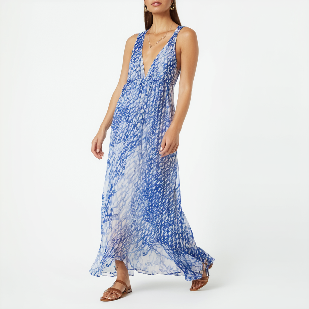 Vince Camuto Women's Printed Chiffon Maxi Dress