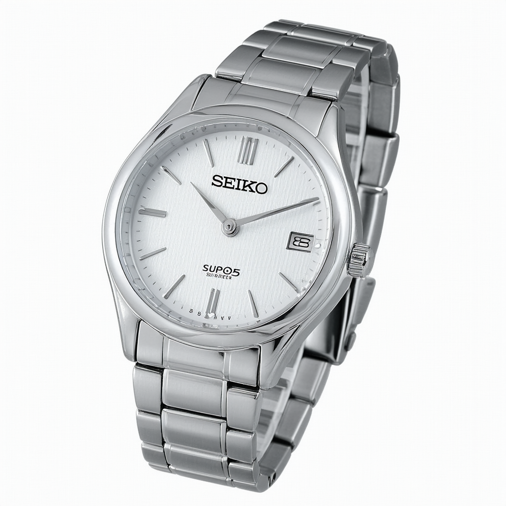 Seiko Women's SUP005 Solar Silver Oval Dial Watch