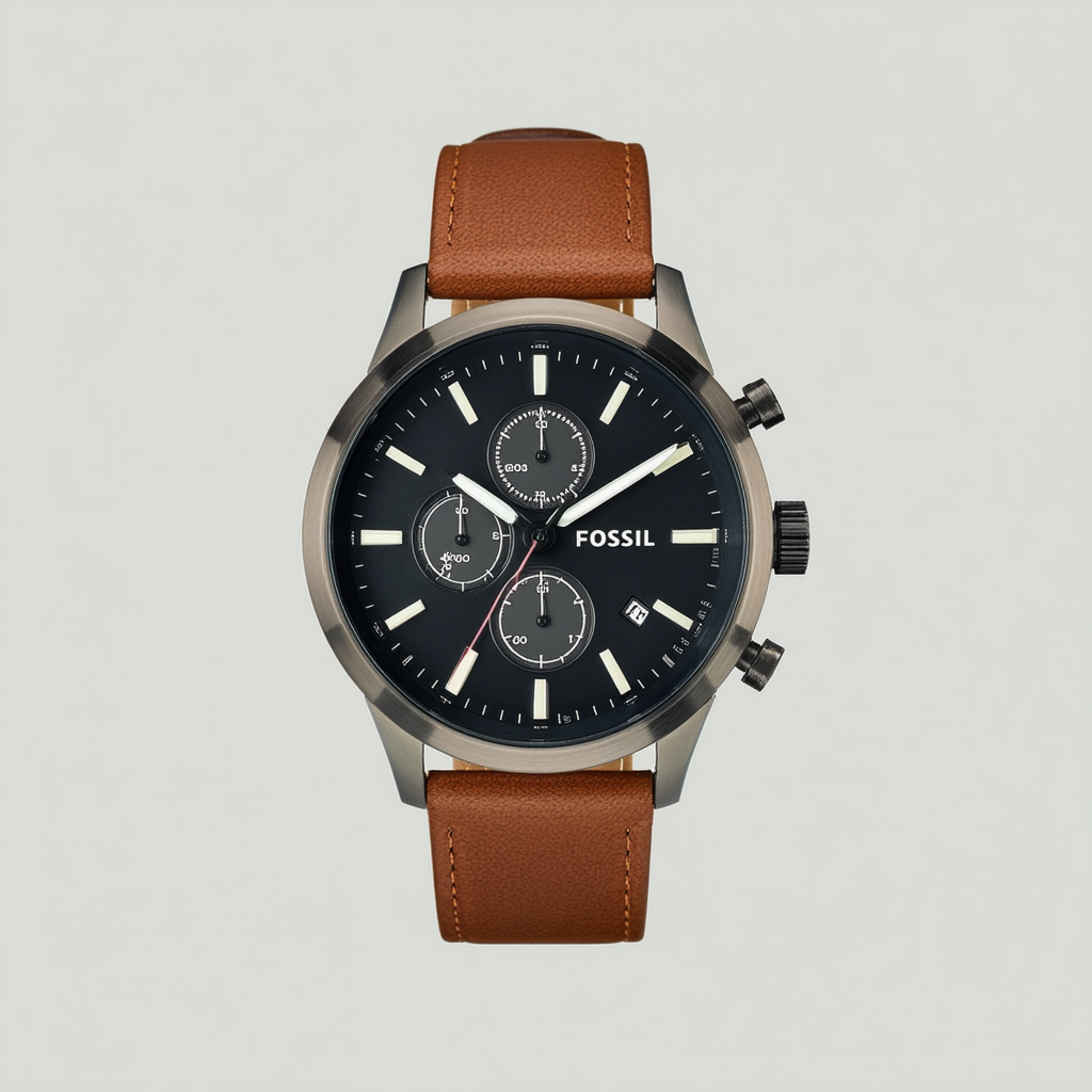 Fossil Men's CH2939 The Aeroflite Multifunction Leather Watch - Brown