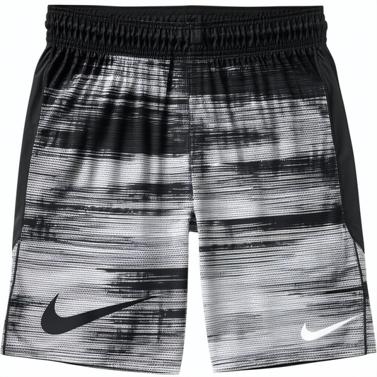 NIKE Men's 7" Gladiator Premier Printed Tennis Short, Black White, L, 645037 010
