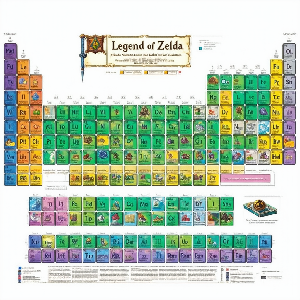 Men's Nintendo Legend of Zelda Ocarina Periodic Table T-Shirt