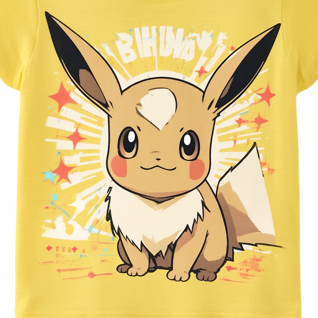 Fifth Sun Pokemon Eevee Birthday Girls Short Sleeve Tee Shirt