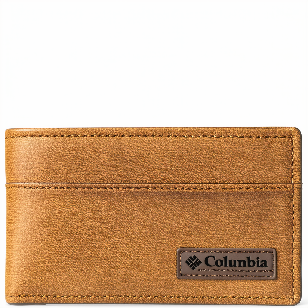 Columbia Men's RFID Blocking Passcase Wallet with Inlaid Logo Patch, Tan, One Size