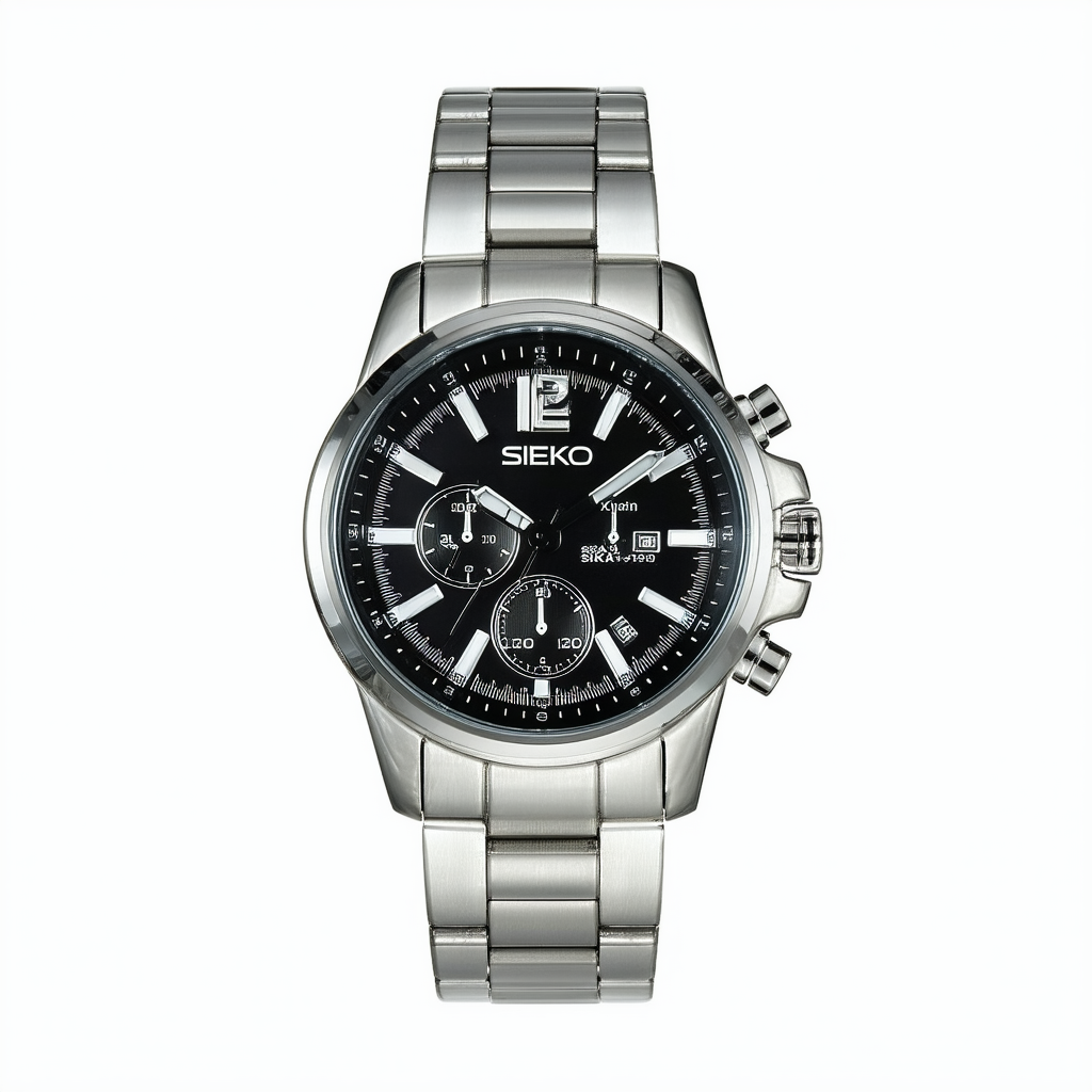 Sieko Men's SKA431 Stainless Steel Analog with Black Dial Watch
