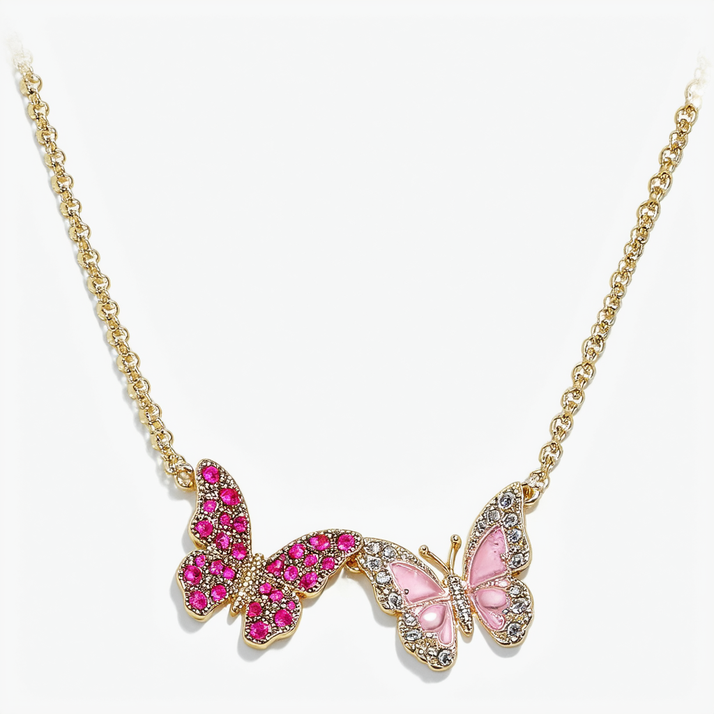 Betsey Johnson Butterfly Short Pendant Necklace