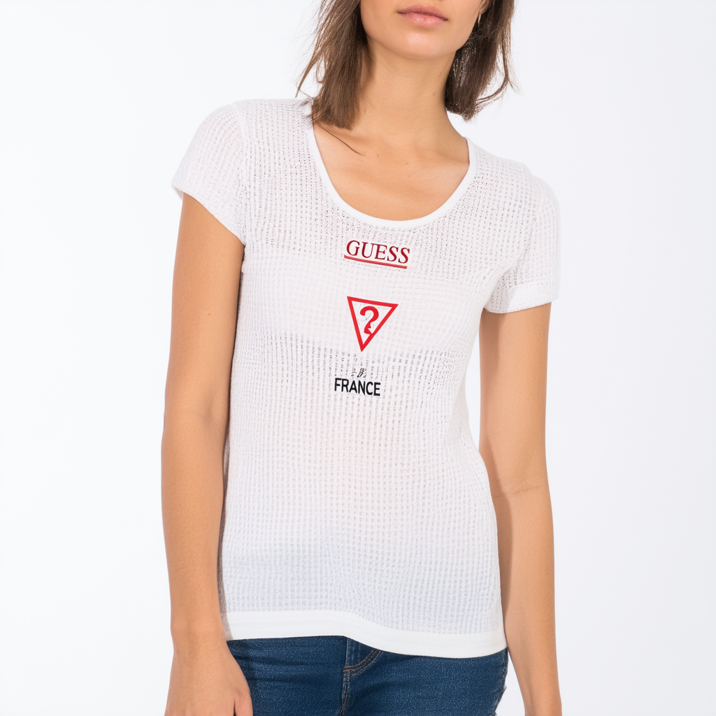 GUESS Women's Short Sleeve France Top