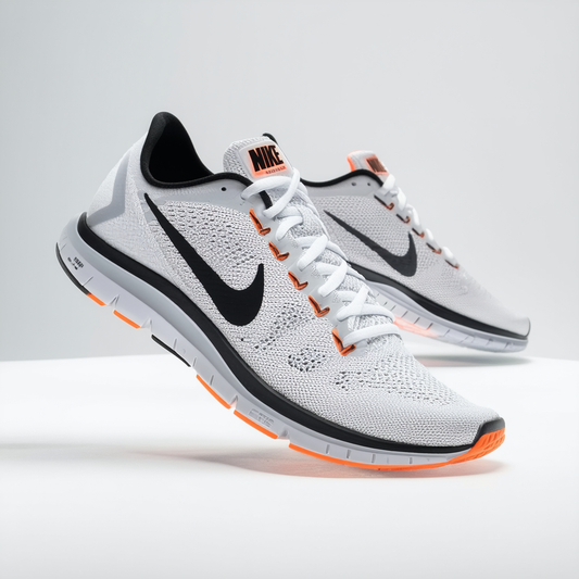 NIKE Men's Free 4.0 V3 Pure Platinum/Black/Ttl Orange Running Shoe 9 Men US