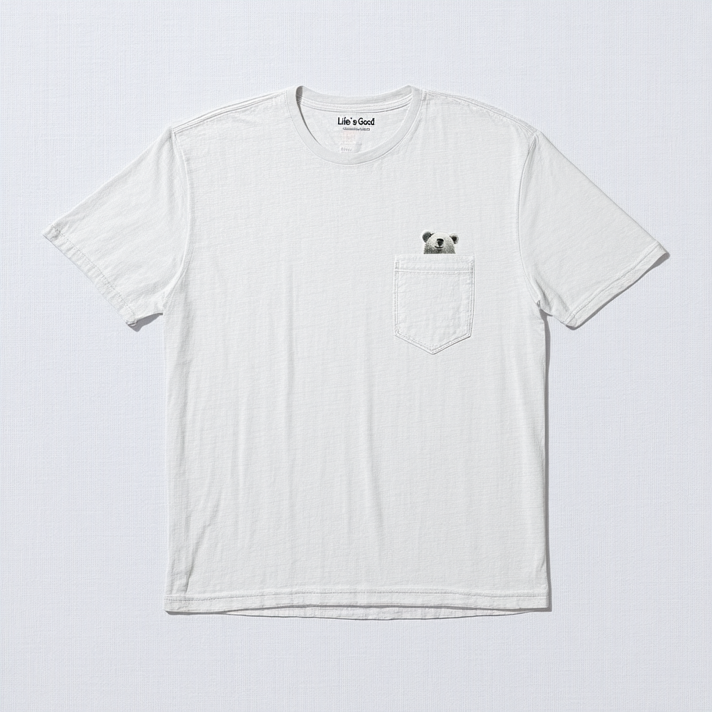 Life is Good Men's Pocket Crusher Surf Bear Amrred T-Shirt,