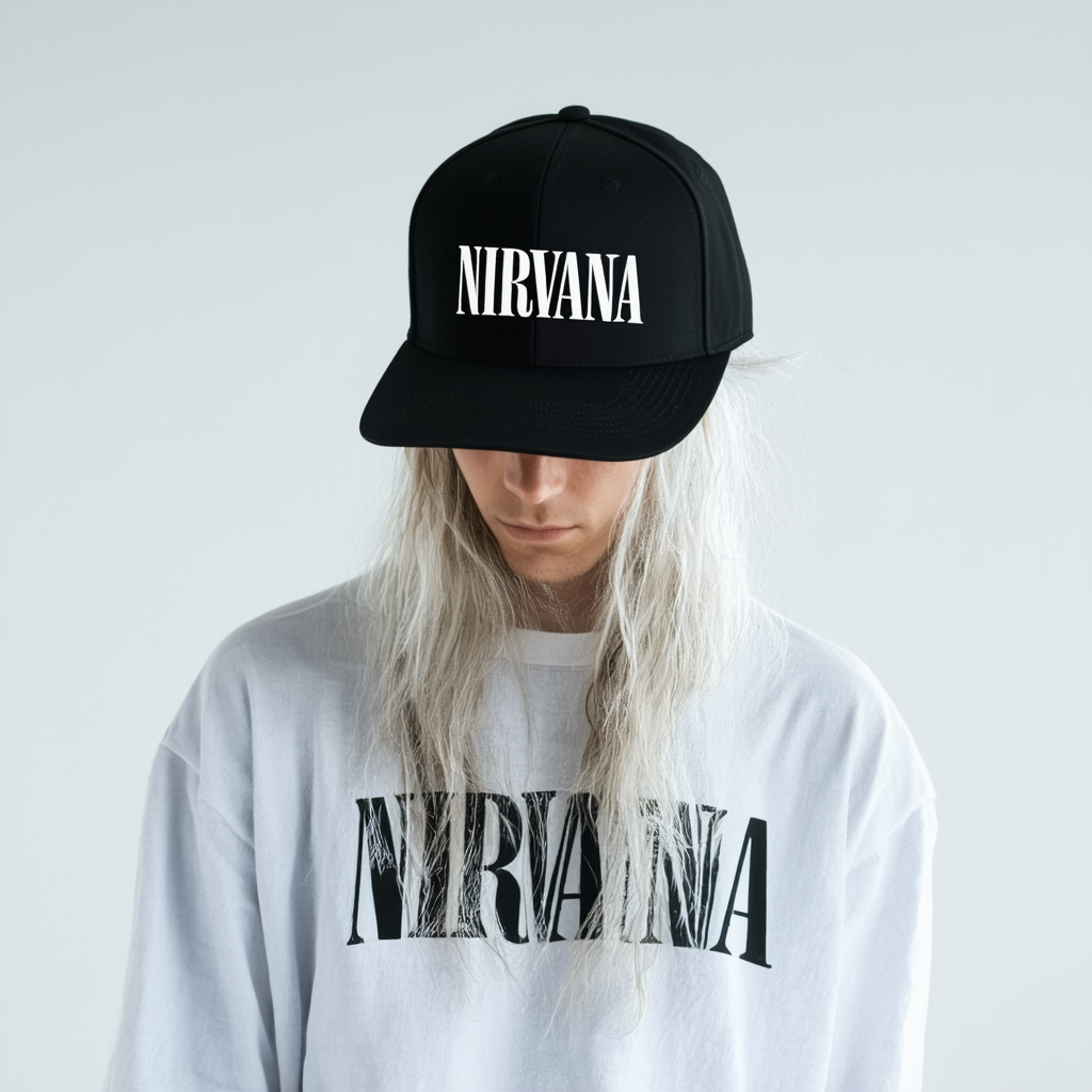 Bioworld Nirvana Logo Black Snapback Hat Adult