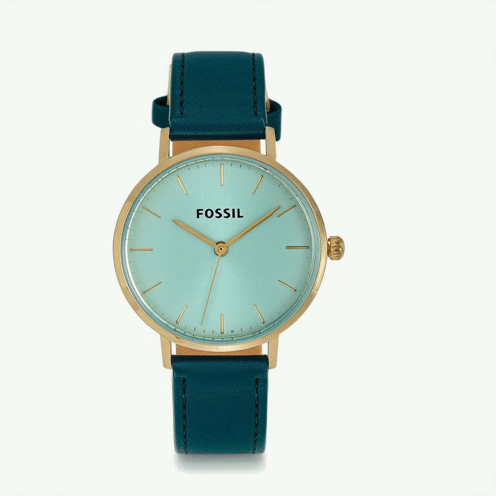 Fossil Women's ES4166 Vintage Muse Three-Hand Teal Leather Watch