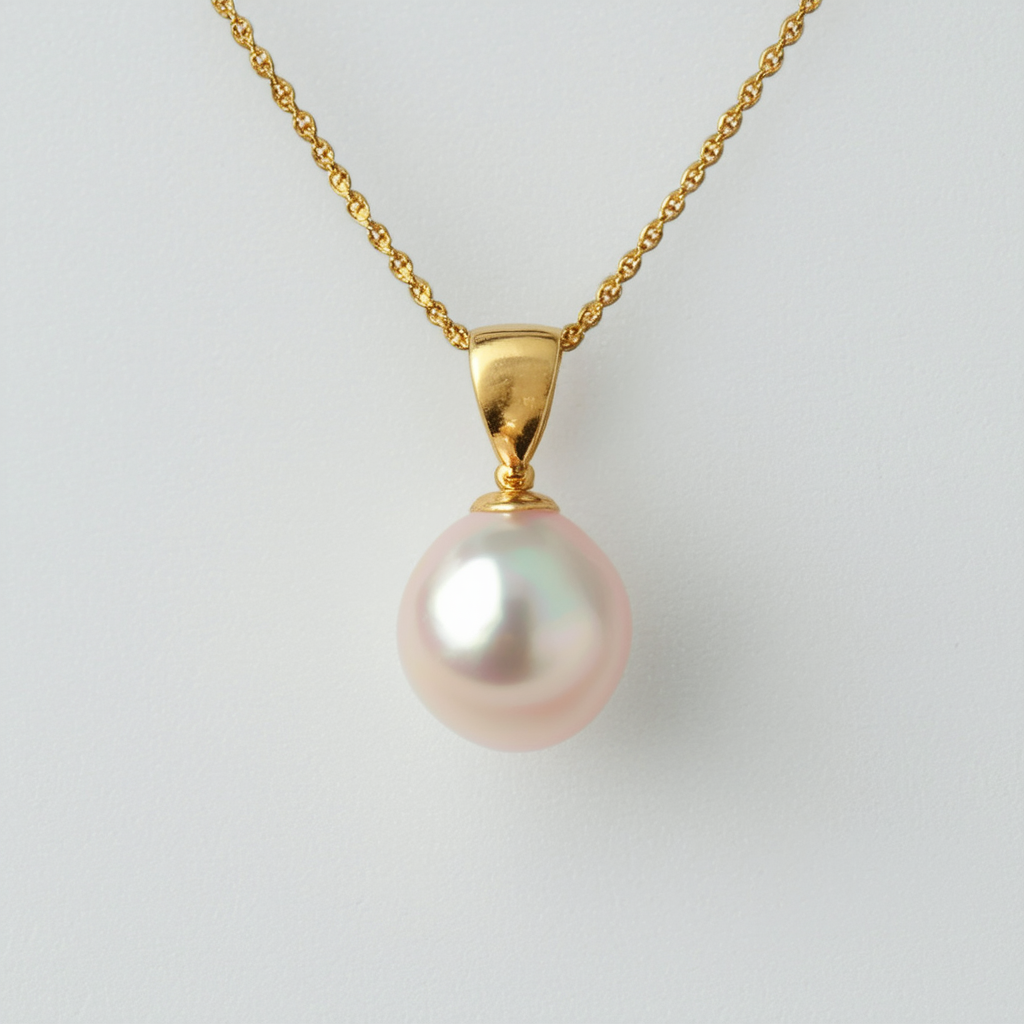 Amazon Collection 14k Yellow Gold 6.5-7mm Freshwater Cultured Pearl Pendant, 18"