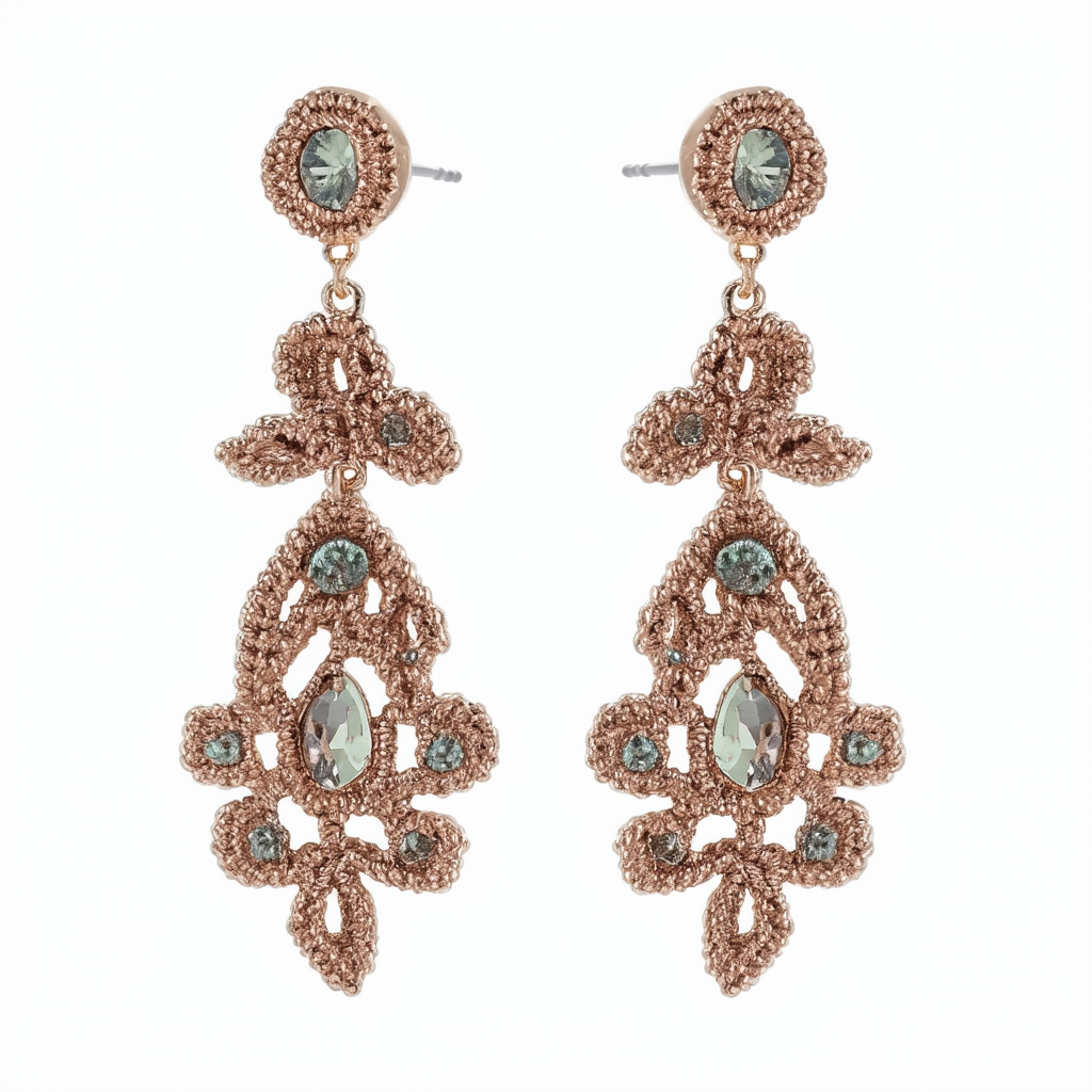 Betsey Johnson Women's Patina Crochet Drop Earrings Light Colorado Drop Earrings