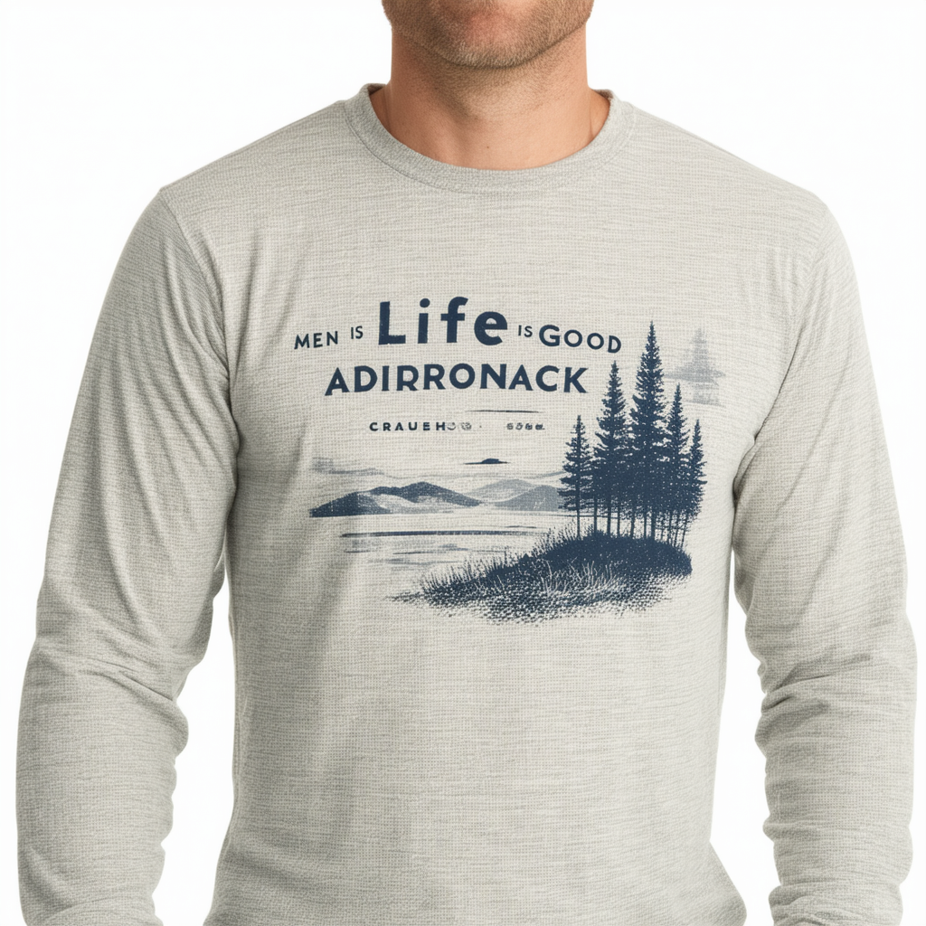 Life is Good Men's Crusher Long Sleeve Tee (Night Black Adirondack)