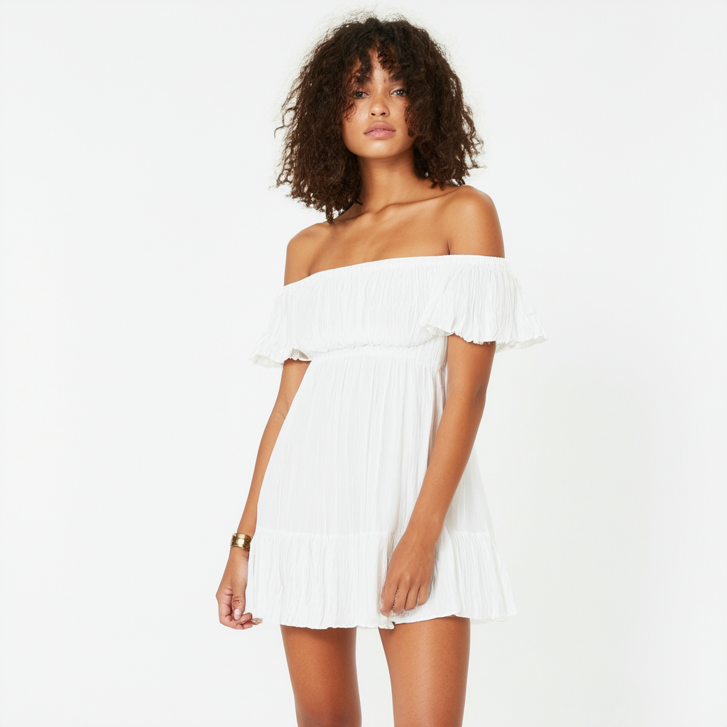 Roxy Junior's Moonlight Shadows Off The Shoulder Mini Dress
