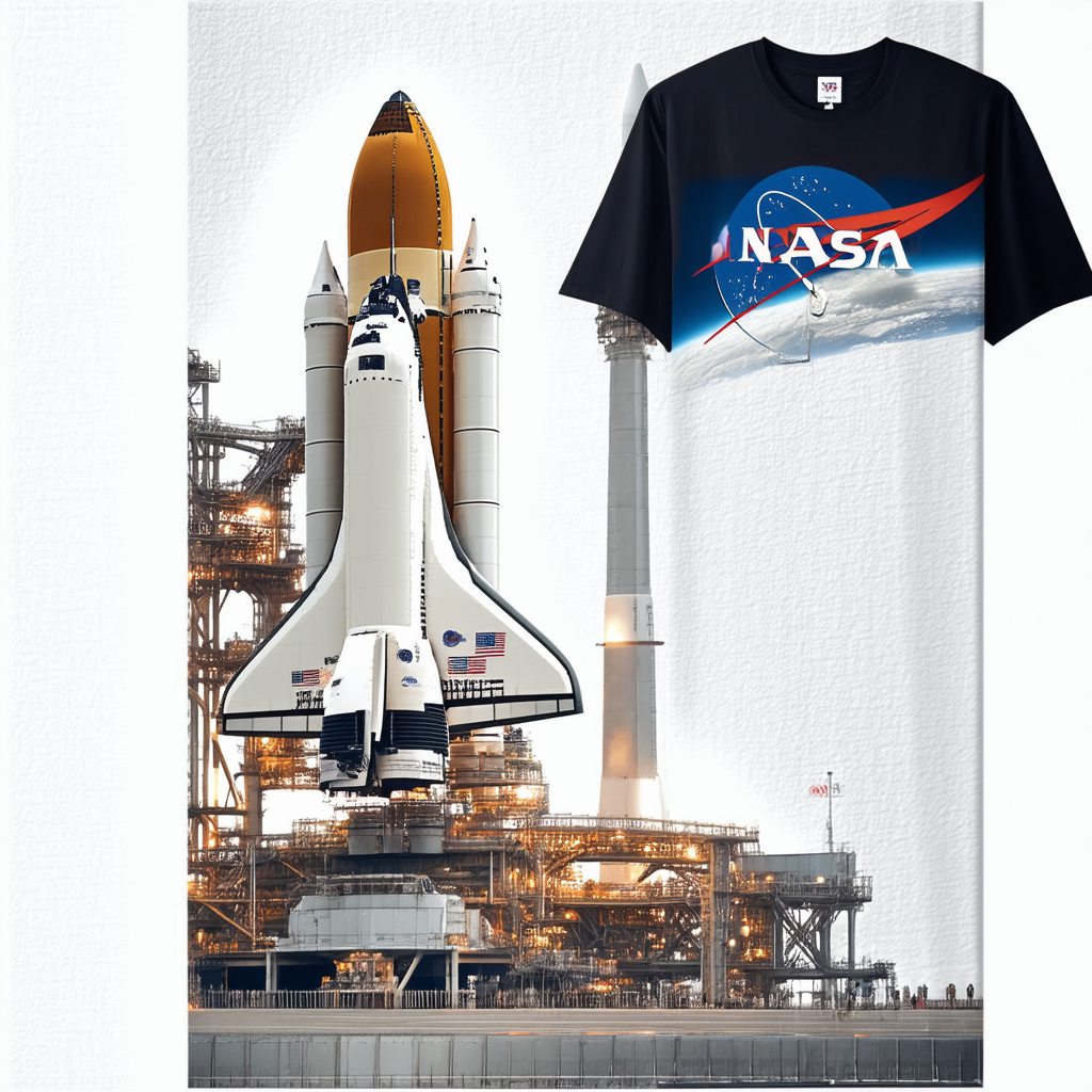NASA Space Shuttle Program Men's Black T-Shirt Tee Shirt