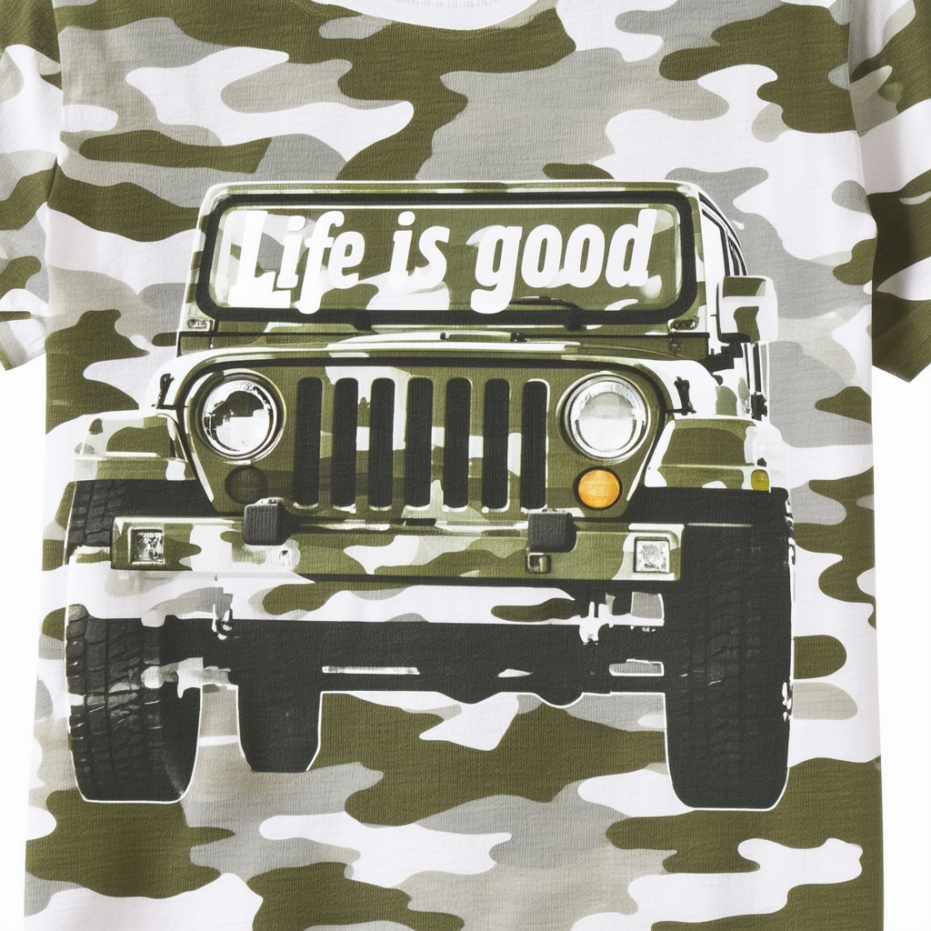 Life is Good Women's Crusher Camo Jeep Tee