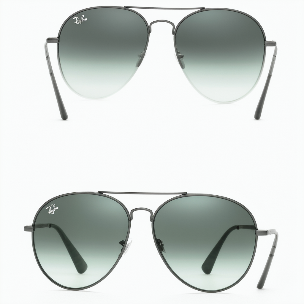 Ray-Ban Round Aviator Sunglasses in Gunmetal Green RB3491 004/71 59