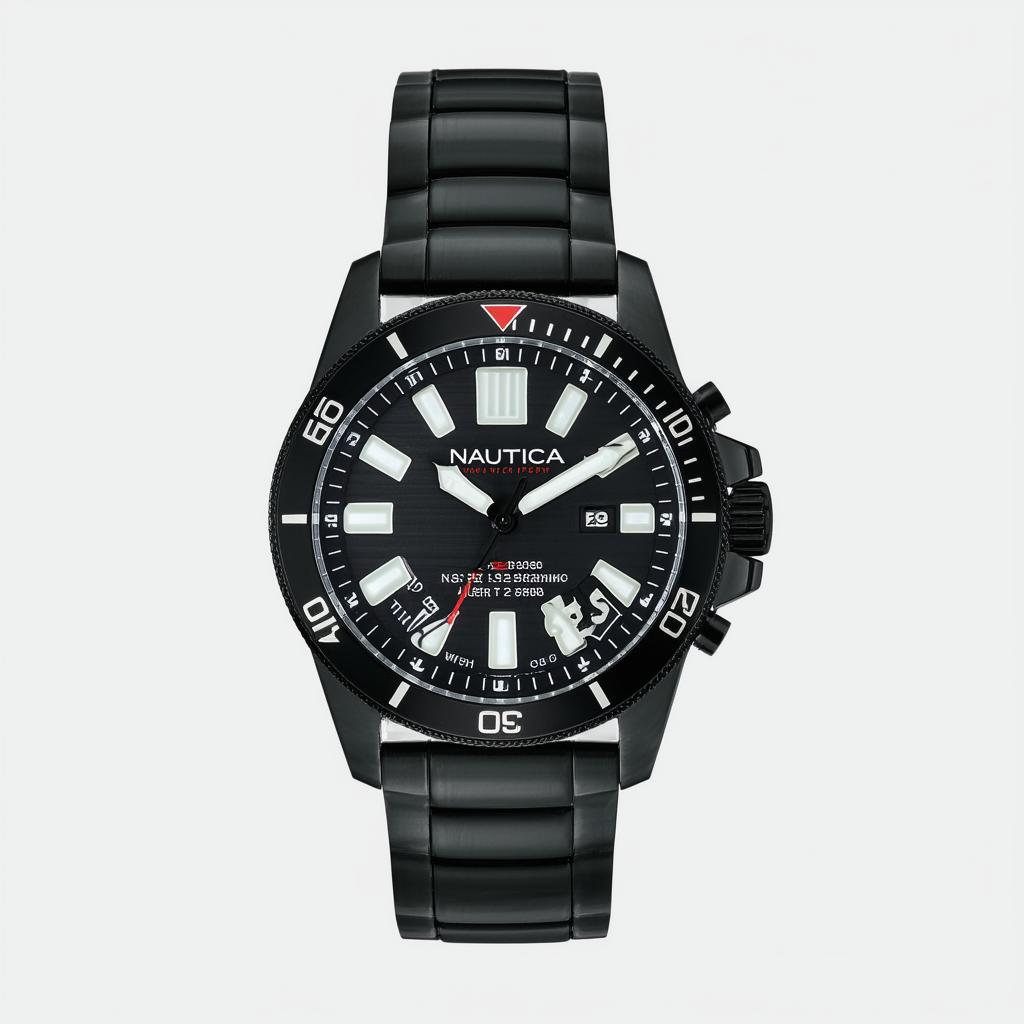 Nautica Men's N13685G NSR 200 Analog Display Quartz Black Watch