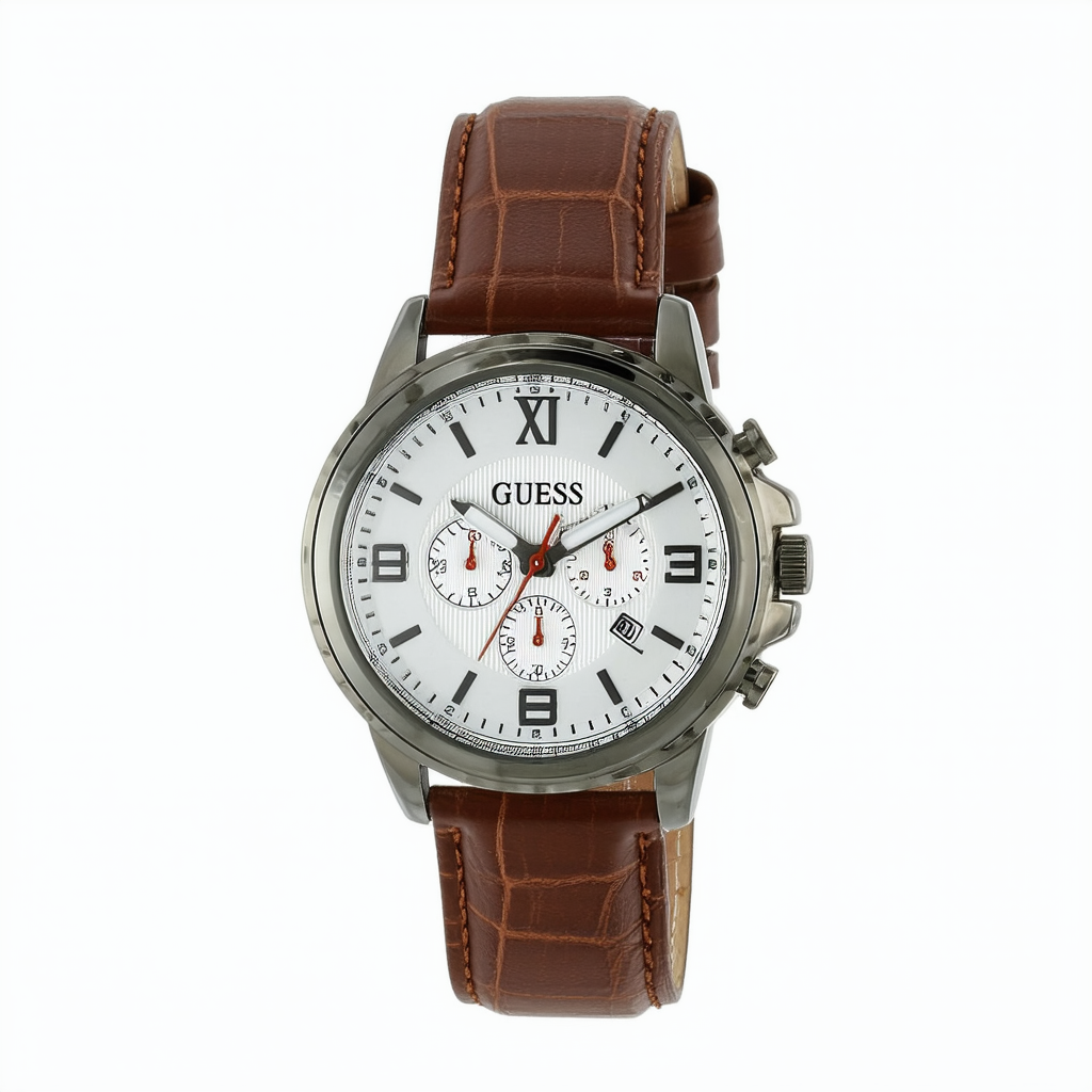 GUESS Men's U10627G1 Classic Brown Leather Watch