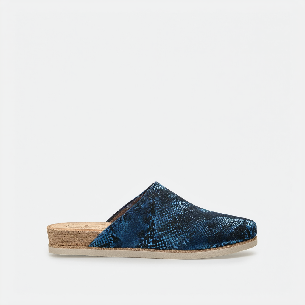 TOMS Navy Suede Snake Womens Desert Snake Wedges 10003534-NAVY