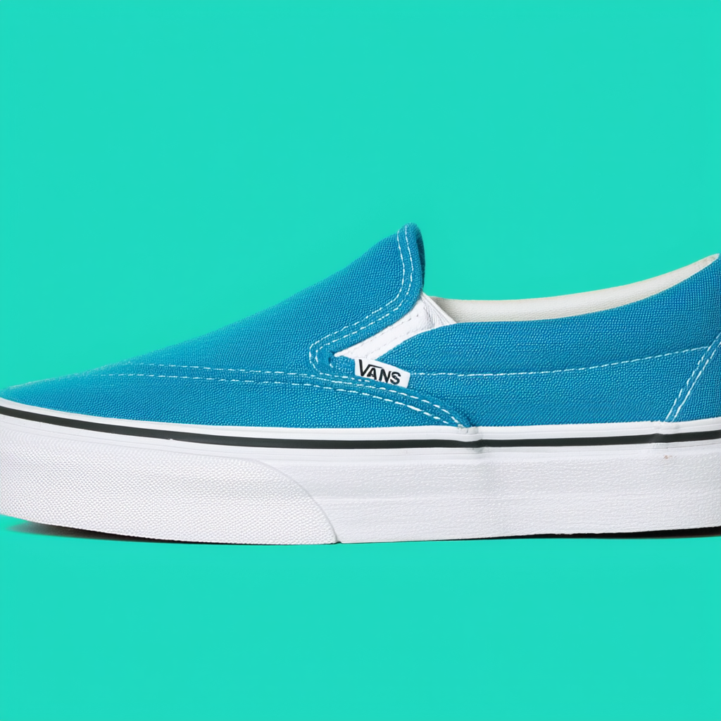 Vans Classic Slip-On Cyan Blue/True White