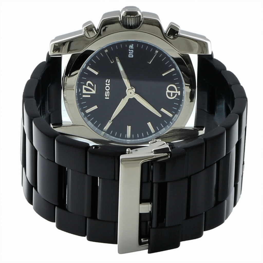 Fossil Women's ES2519 Black Soft-Touch Plastic Bracelet Black Analog Dial Multifunction Watch