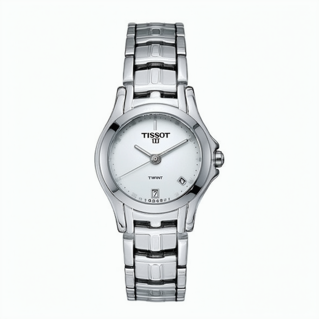 Tissot Women's T-Win T08.1.187.53 Silver Stainless-Steel Swiss Quartz Watch with White Dial