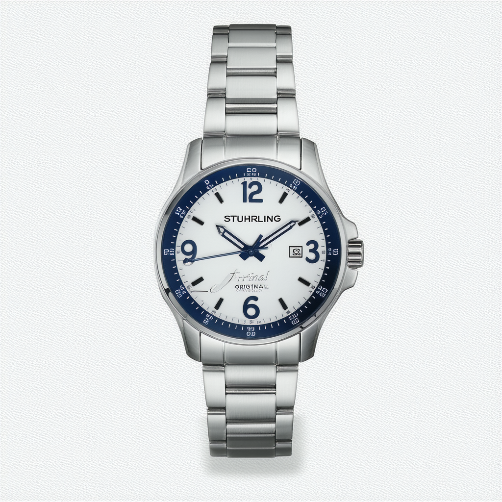 Stuhrling Original Men's 158.33111 Lifestyle Clipper Swiss Quartz Stainless Steel Bracelet Watch