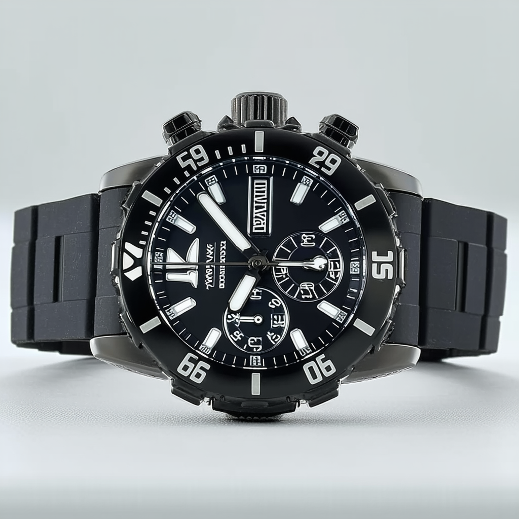 Invicta Pro Diver Chronograph Black Dial Black Silicone Mens Watch 20300