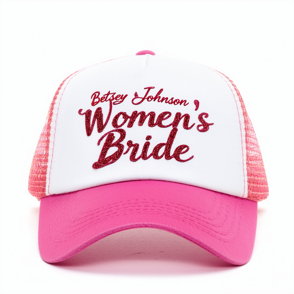Betsey Johnson Women's Bridal Bride Baseball Hat Trucker Hat