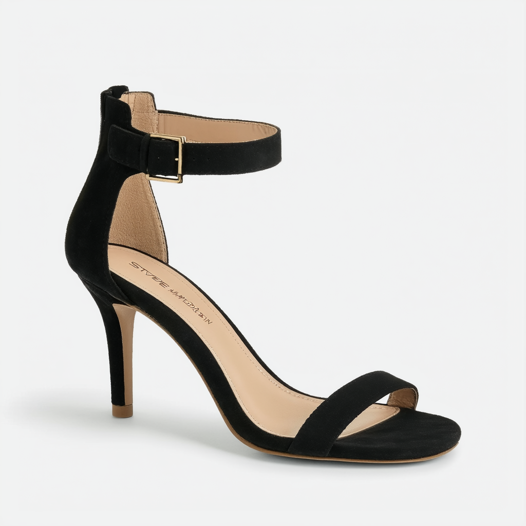 Steve Madden Women's Brrit Dress Sandal, Black NUBUCK, 9 M US