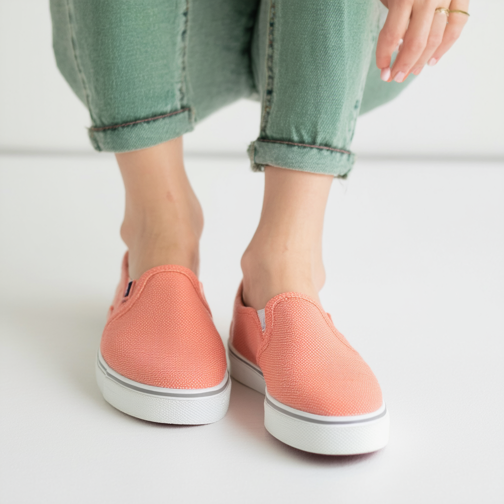 Keds Womens Anchor Slip-on Sneakers Color Name Terry Peach Size